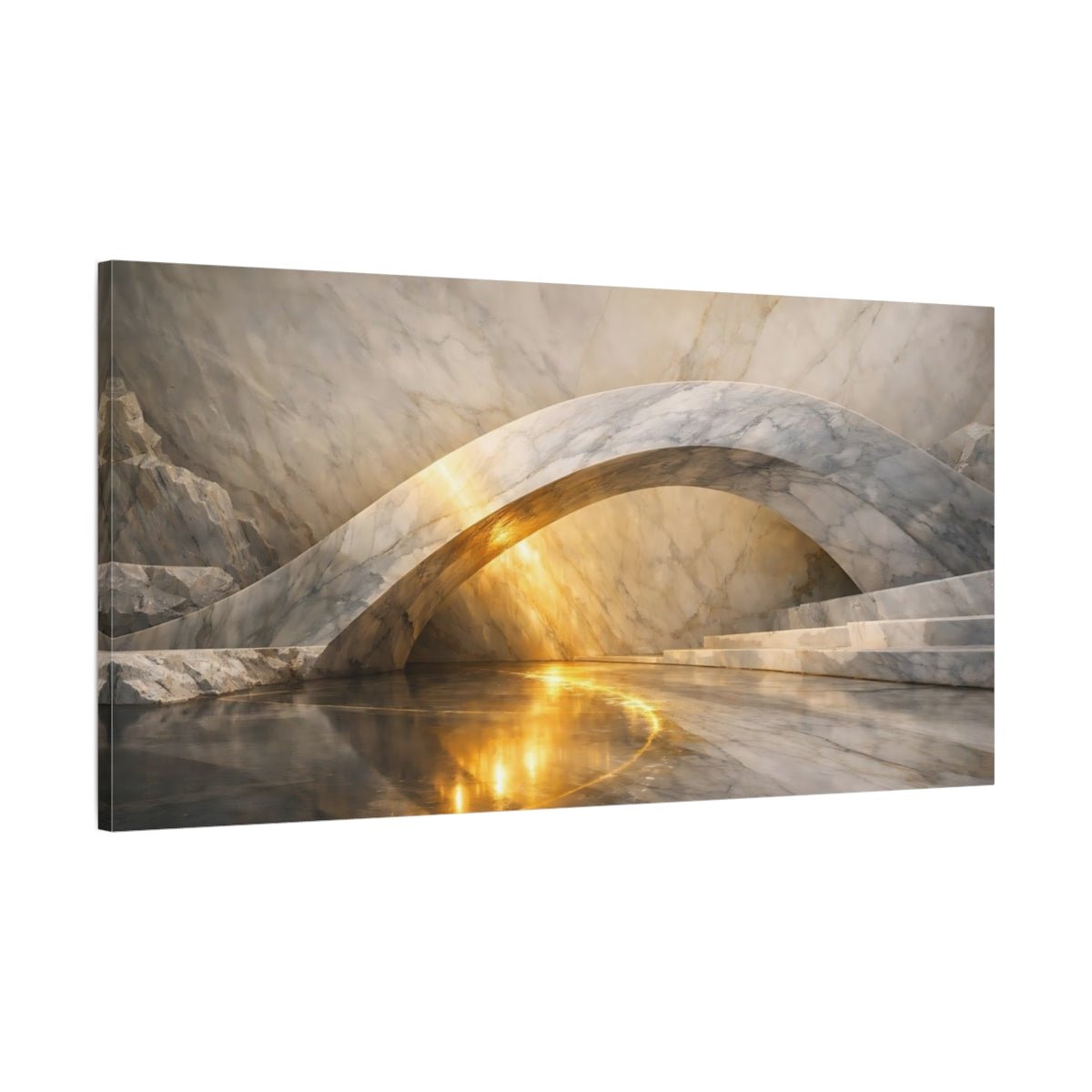 Abstract Marble Arch Gold - Canvas Wall Art Print - YesArtYes