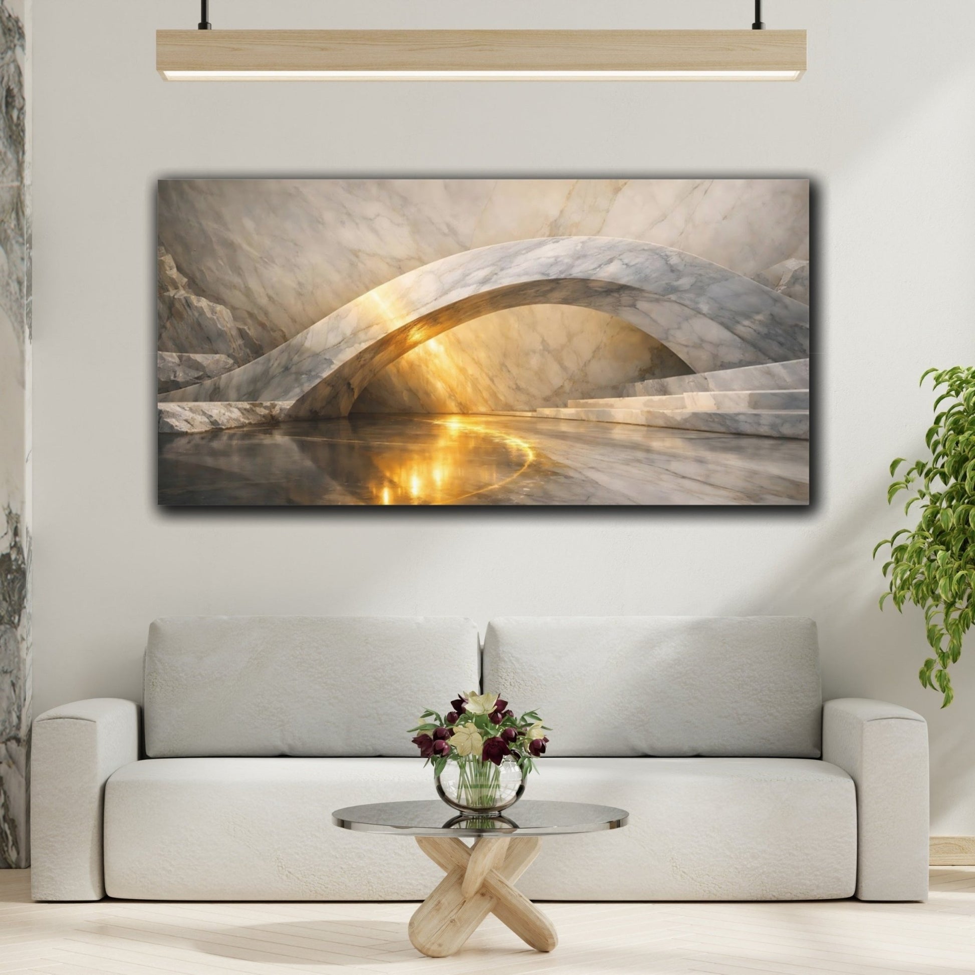 Abstract Marble Arch Gold - Canvas Wall Art Print - YesArtYes