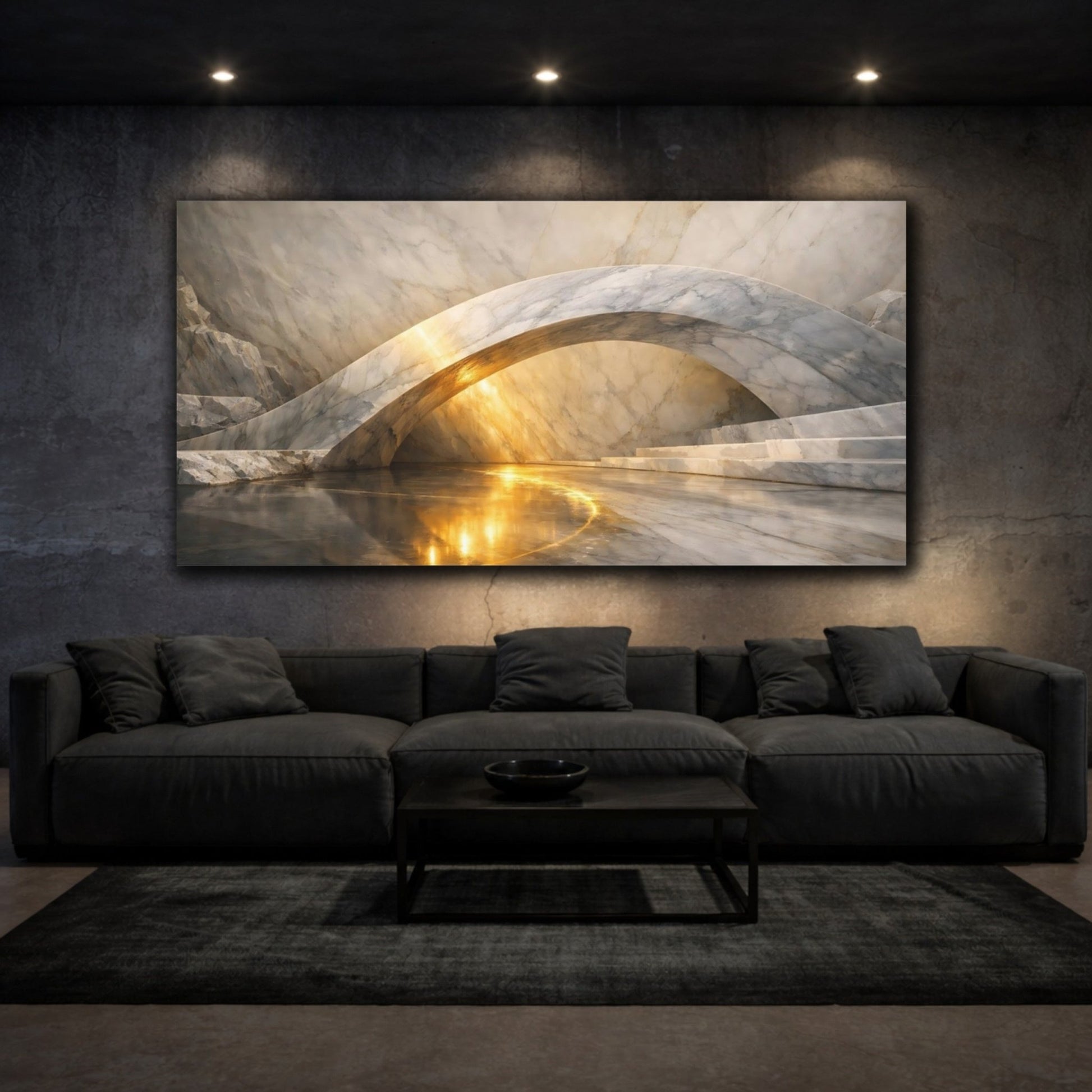 Abstract Marble Arch Gold - Canvas Wall Art Print - YesArtYes
