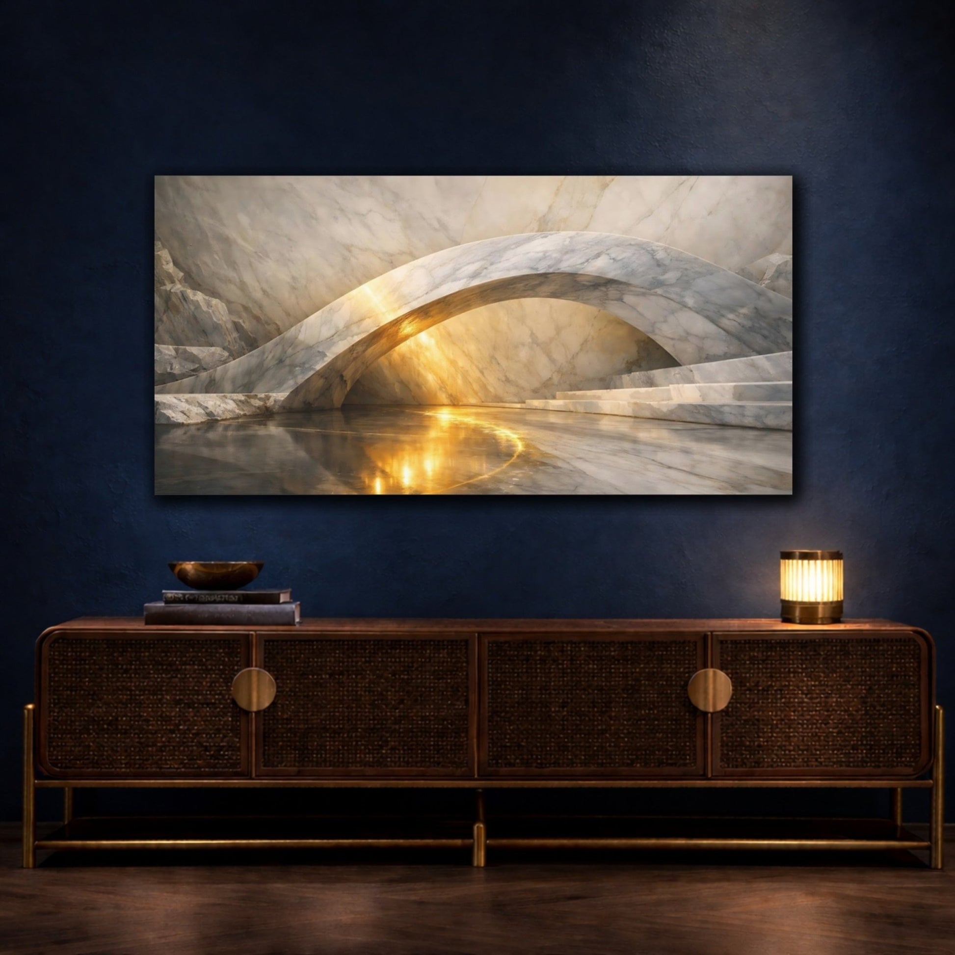 Abstract Marble Arch Gold - Canvas Wall Art Print - YesArtYes