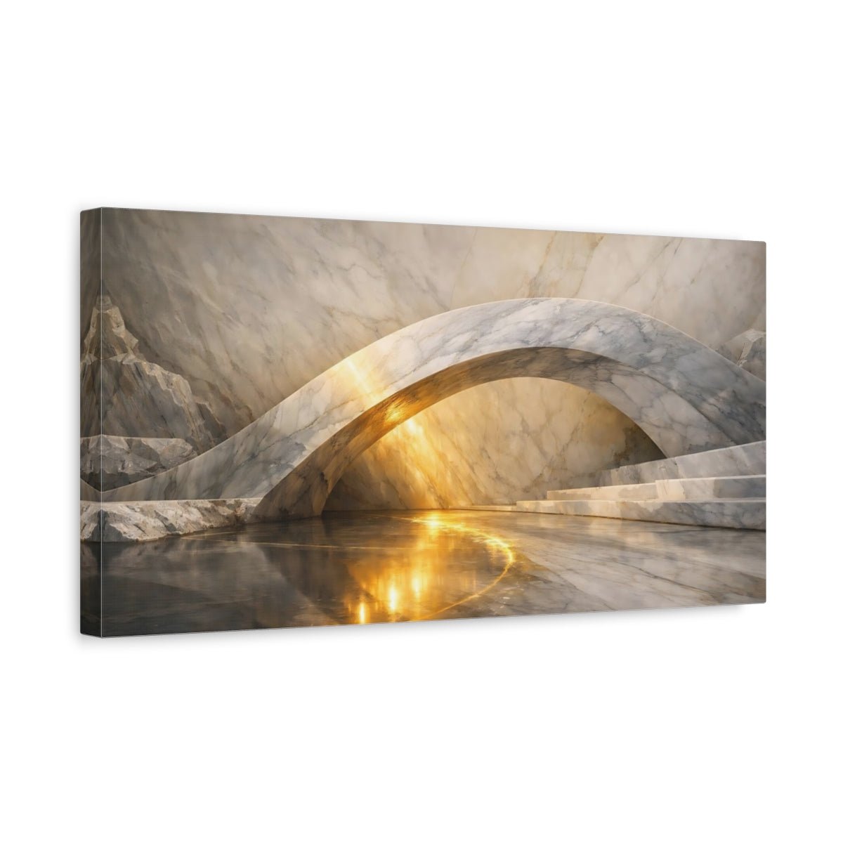 Abstract Marble Arch Gold - Canvas Wall Art Print - YesArtYes