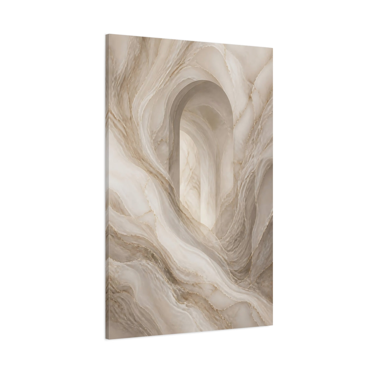 Side Mockup 1. Abstract Marble Archway shown as canvas print