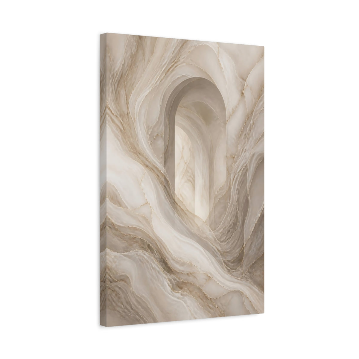 Side Mockup 3. Abstract Marble Archway shown as canvas print