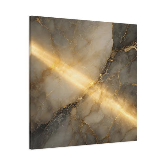 Main Mockup. Abstract Marble Gold And Gray shown as stretched canvas wall art