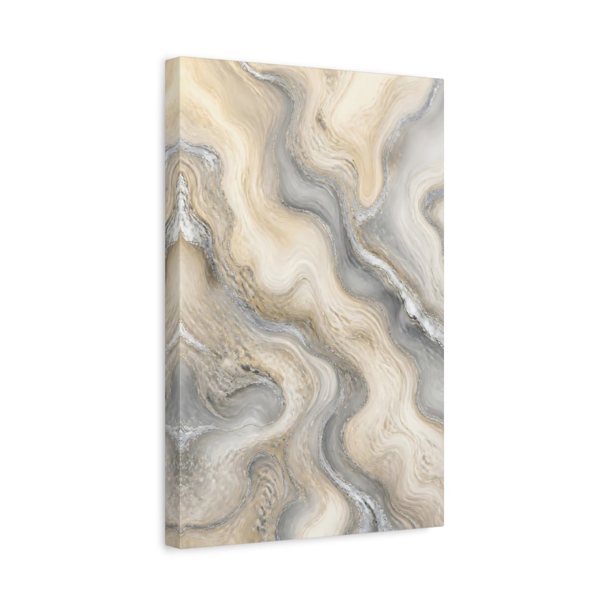 Abstract Marble Gold And Gray Canvas Wall Art Print – Living Room Decor, Above Fireplace - YesArtYes