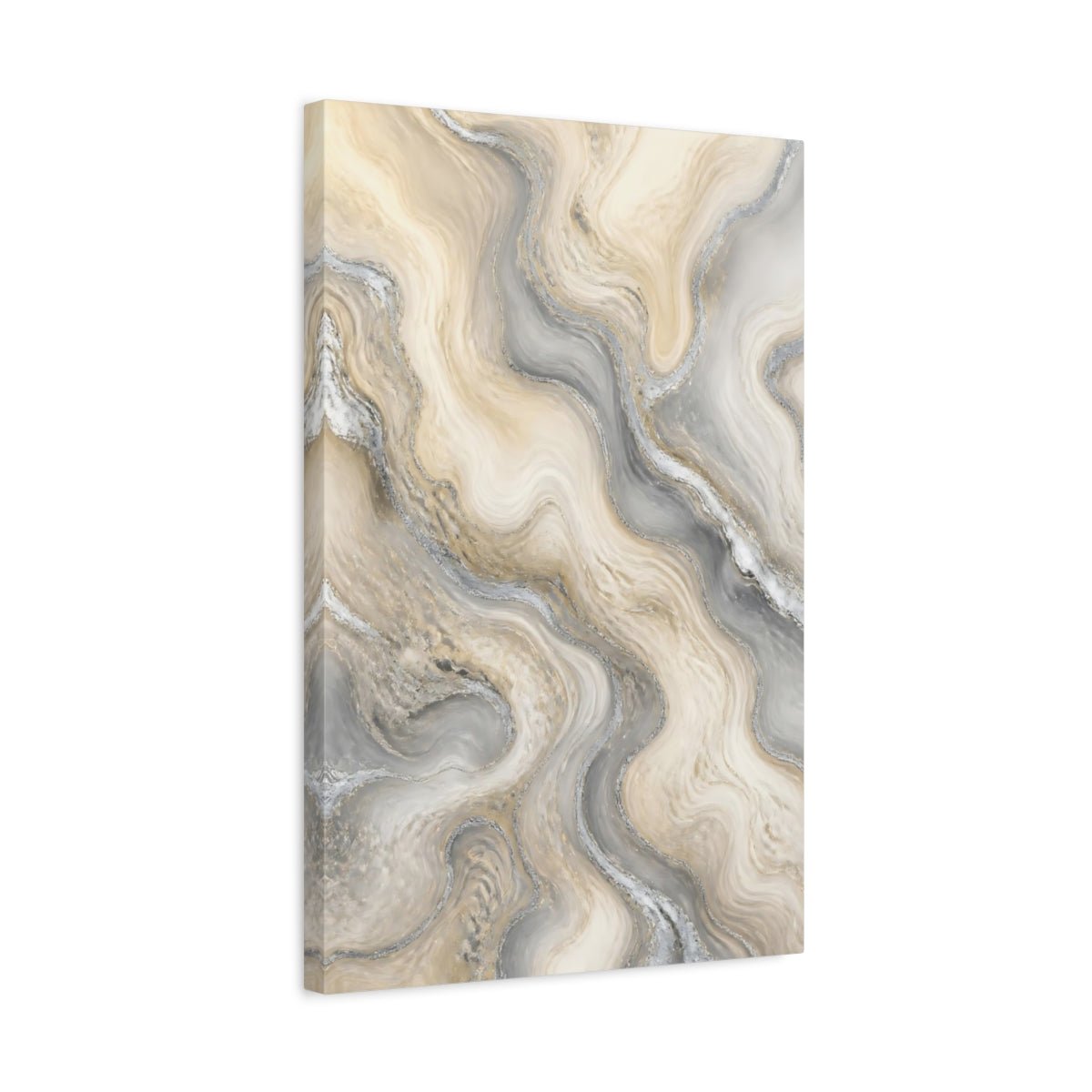 Abstract Marble Gold And Gray Canvas Wall Art Print – Living Room Decor, Above Fireplace - YesArtYes