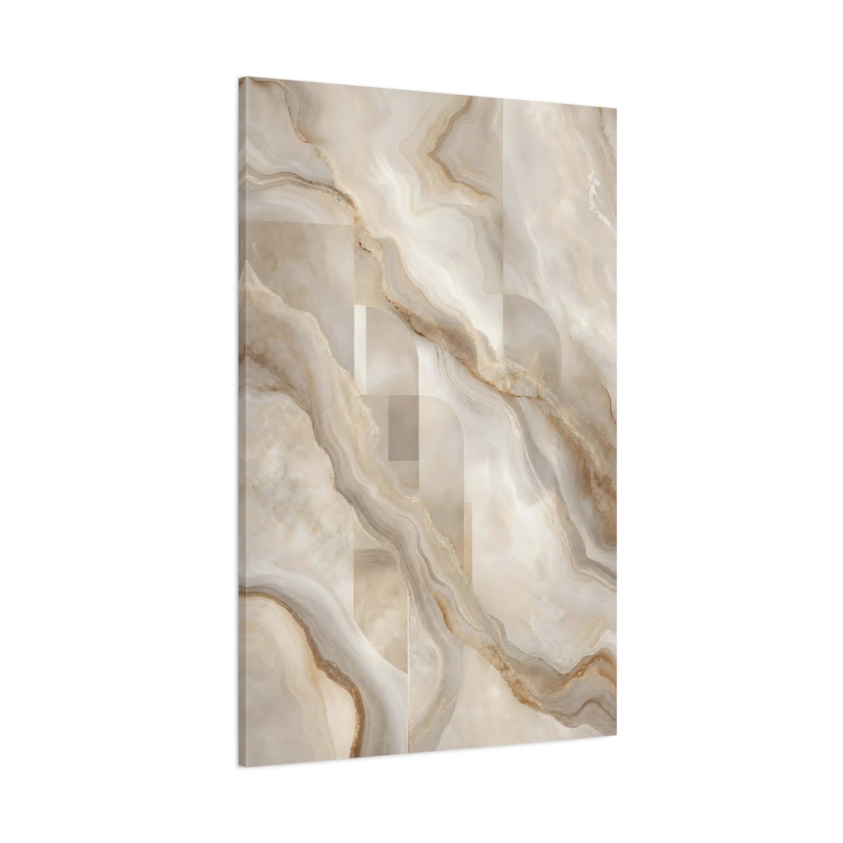 Abstract Marble Pattern Beige And Gold Canvas Wall Art Print – modern Living Room, Above Sofa - YesArtYes