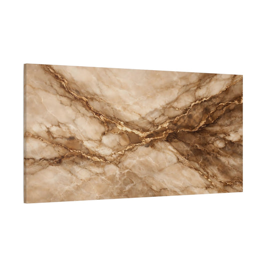 Main Mockup. Abstract Marble Pattern Brown Gold Marble shown as stretched canvas wall art