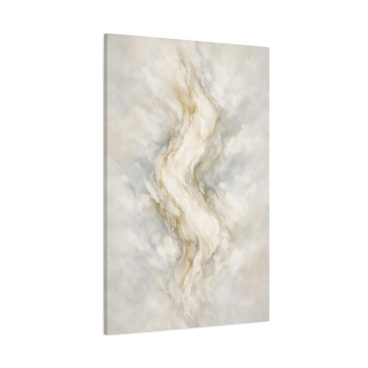 Main Mockup. Abstract Marble Texture Beige Gold Abstract shown as stretched canvas wall art