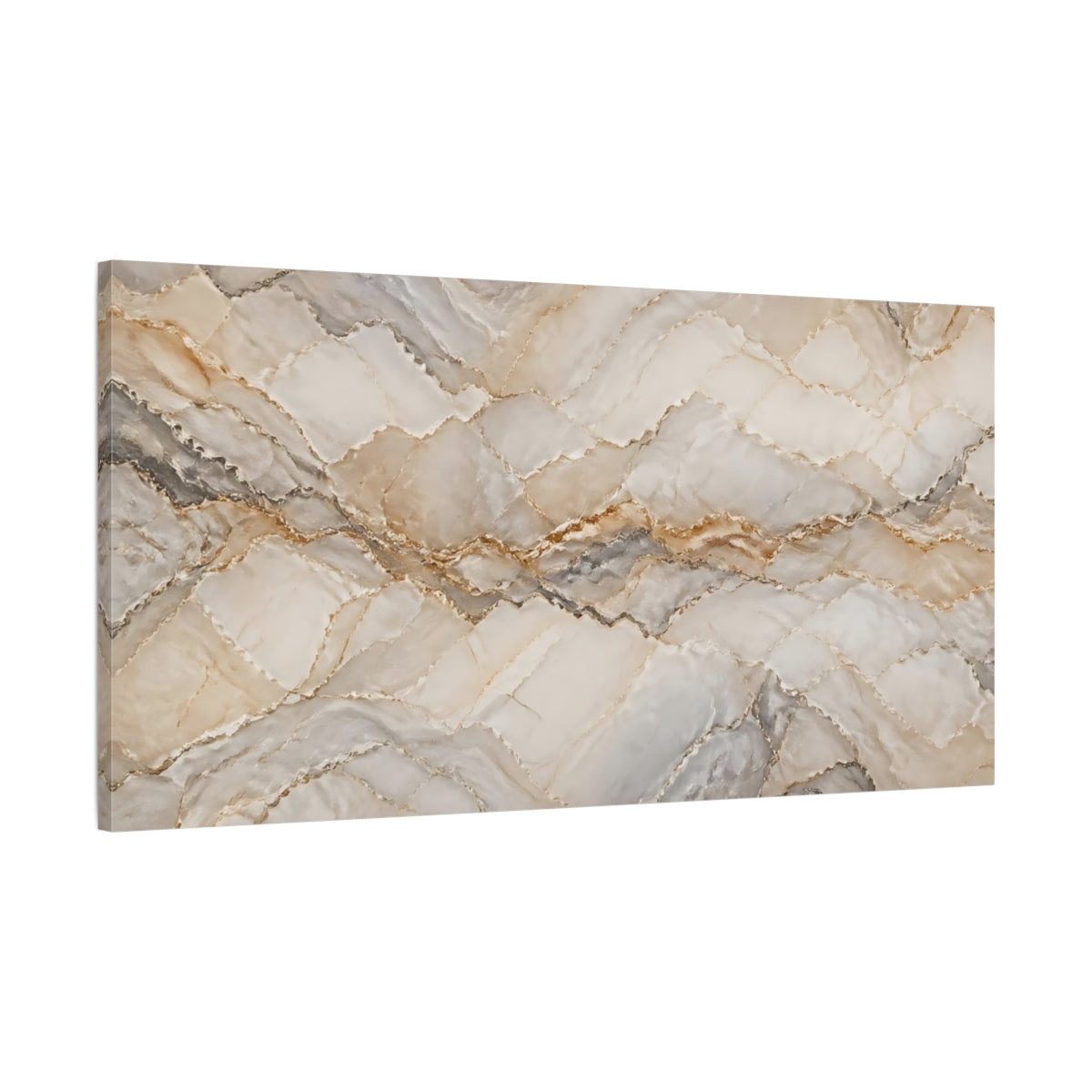 Main Mockup. Abstract Marble Texture Beige Grey Marble shown as stretched canvas wall art
