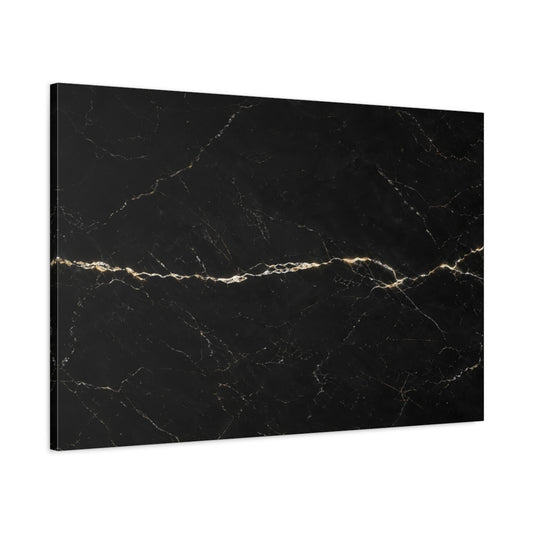 Main Mockup. Abstract Marble Texture Black And Gold shown as stretched canvas wall art