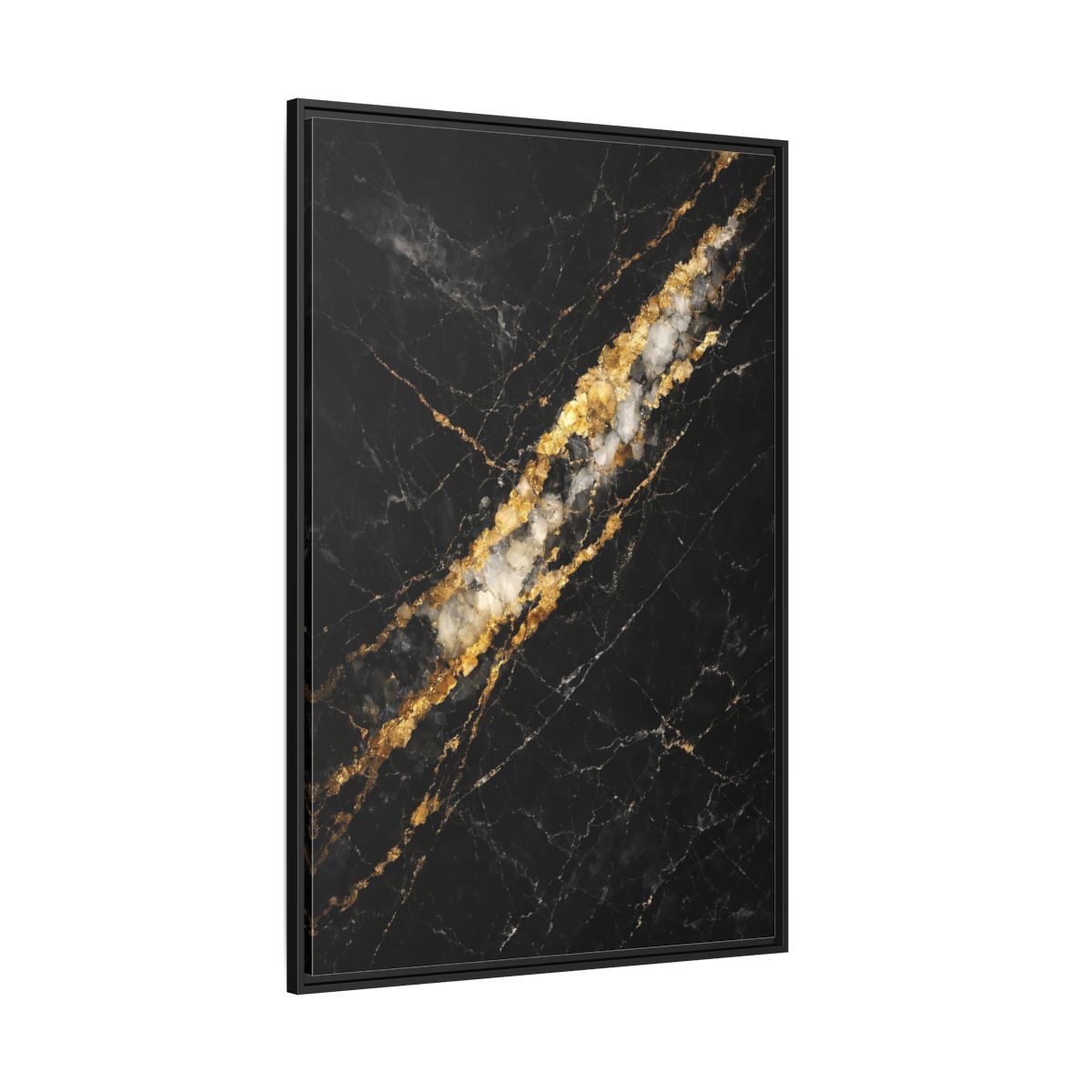 Main Mockup. Abstract Marble Texture Black Gold Marble shown as stretched canvas wall art