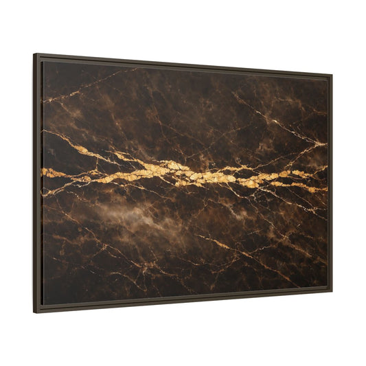 Main Mockup. Abstract Marble Texture Brown Gold Marble shown as stretched canvas wall art