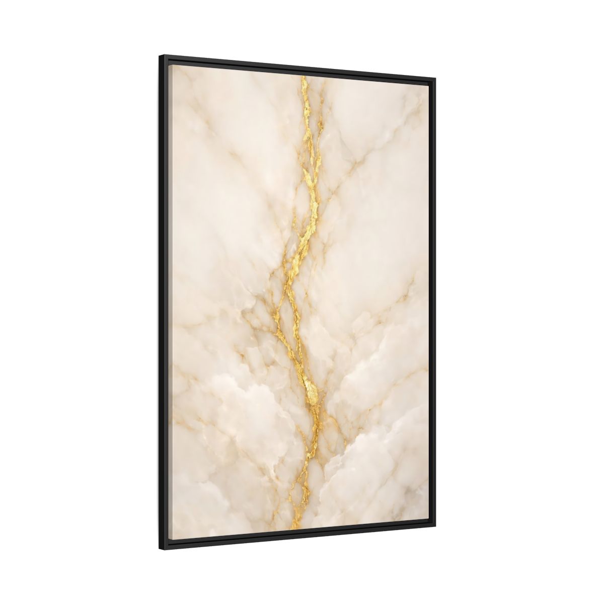Main Mockup. Abstract Marble Texture Cream And Gold shown as stretched canvas wall art