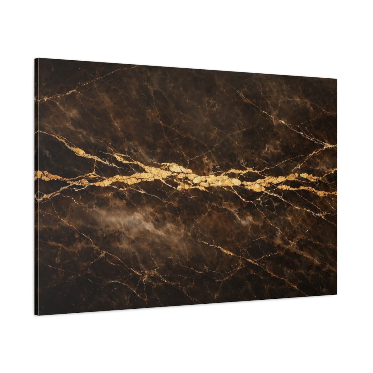 Main Mockup. Abstract Marble Texture Dark Gold Marble shown as stretched canvas wall art