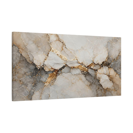 Main Mockup. Abstract Marble Texture Gold And Gray shown as stretched canvas wall art