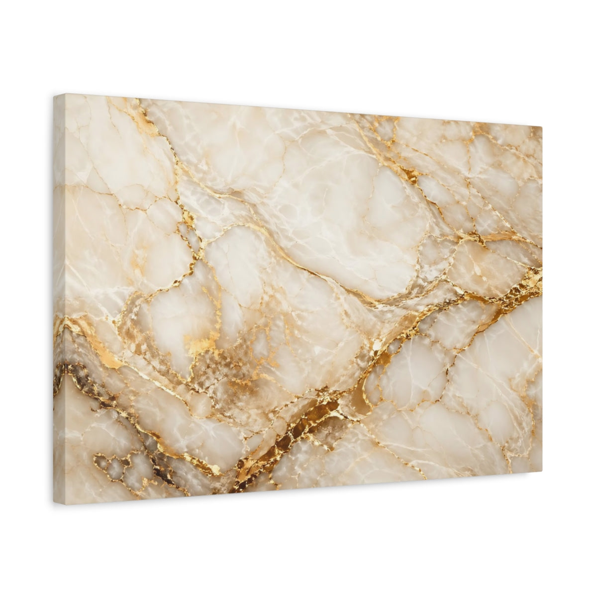 Side Mockup 3. Abstract Marble Texture Gold Marble shown as stretched canvas wall art