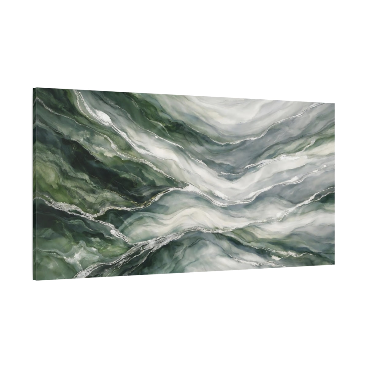 Main Mockup. Abstract Marble Texture Green Marble shown as stretched canvas wall art