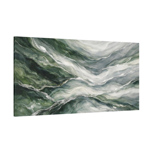 Main Mockup. Abstract Marble Texture Green Marble shown as stretched canvas wall art