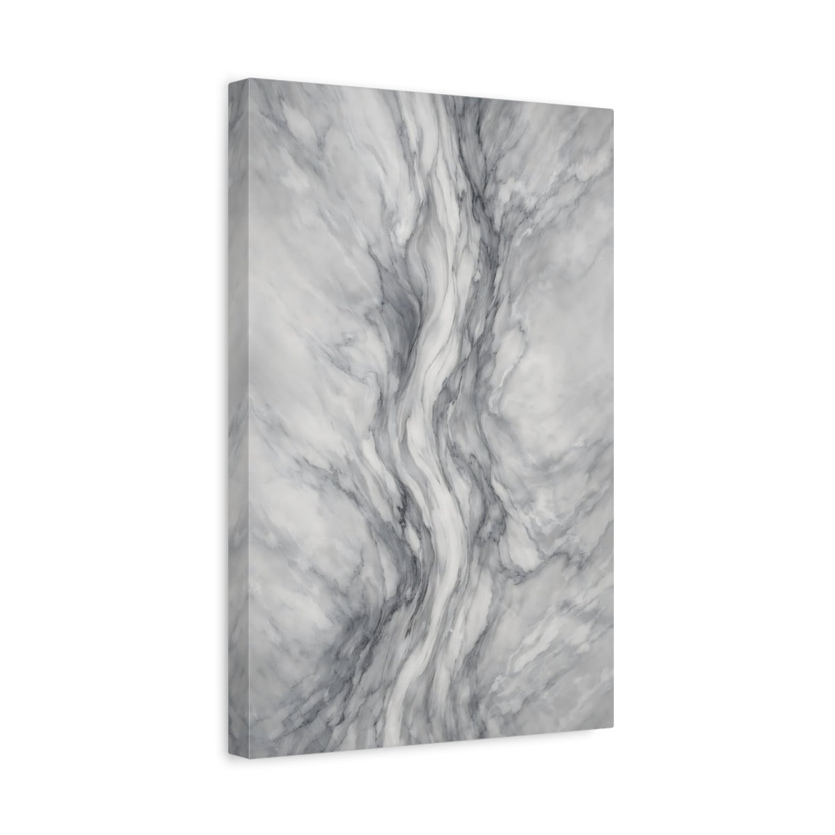 Side Mockup 4. Abstract Marble Texture Grey And White Marble shown as stretched canvas wall art