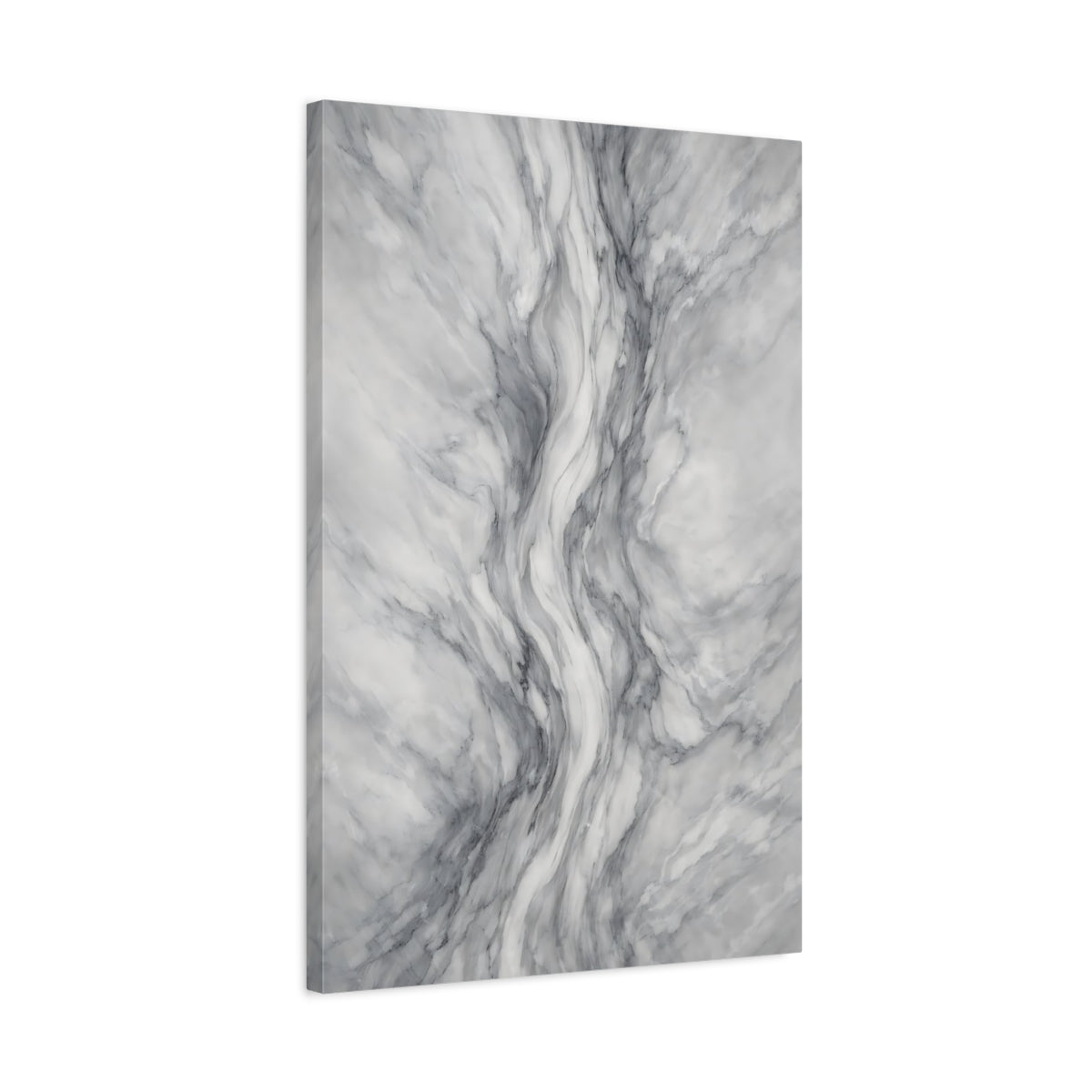 Side Mockup 2. Abstract Marble Texture Grey And White Marble shown as stretched canvas wall art