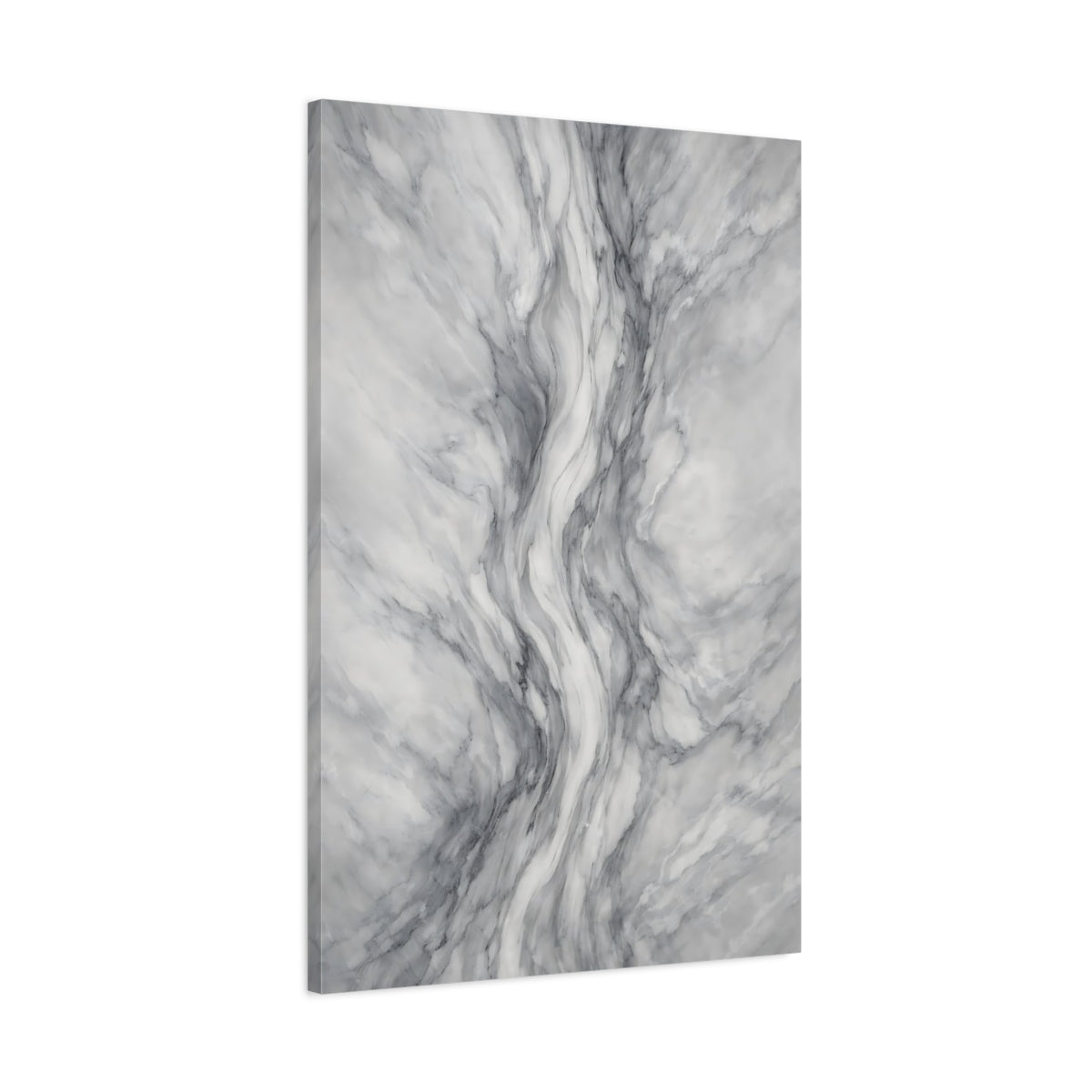 Side Mockup 1. Abstract Marble Texture Grey And White Marble shown as stretched canvas wall art