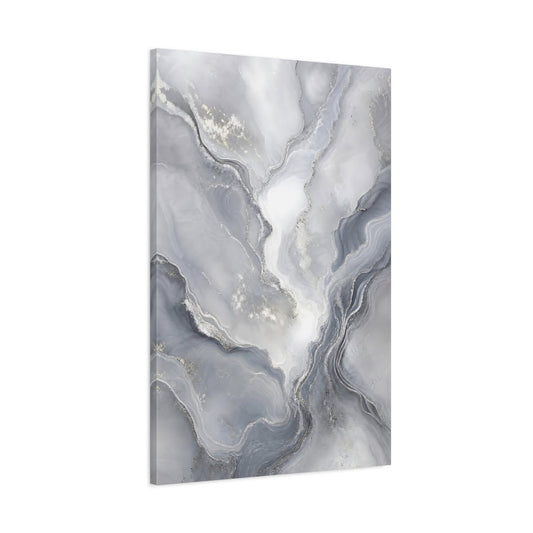 Abstract Marble Texture Grey Silver Canvas Wall Art Print – Modern Living Room, Above Console Table - YesArtYes