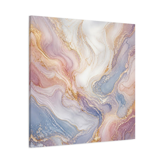 Main Mockup. Abstract Marble Texture Pastel Gold Marble shown as stretched canvas wall art