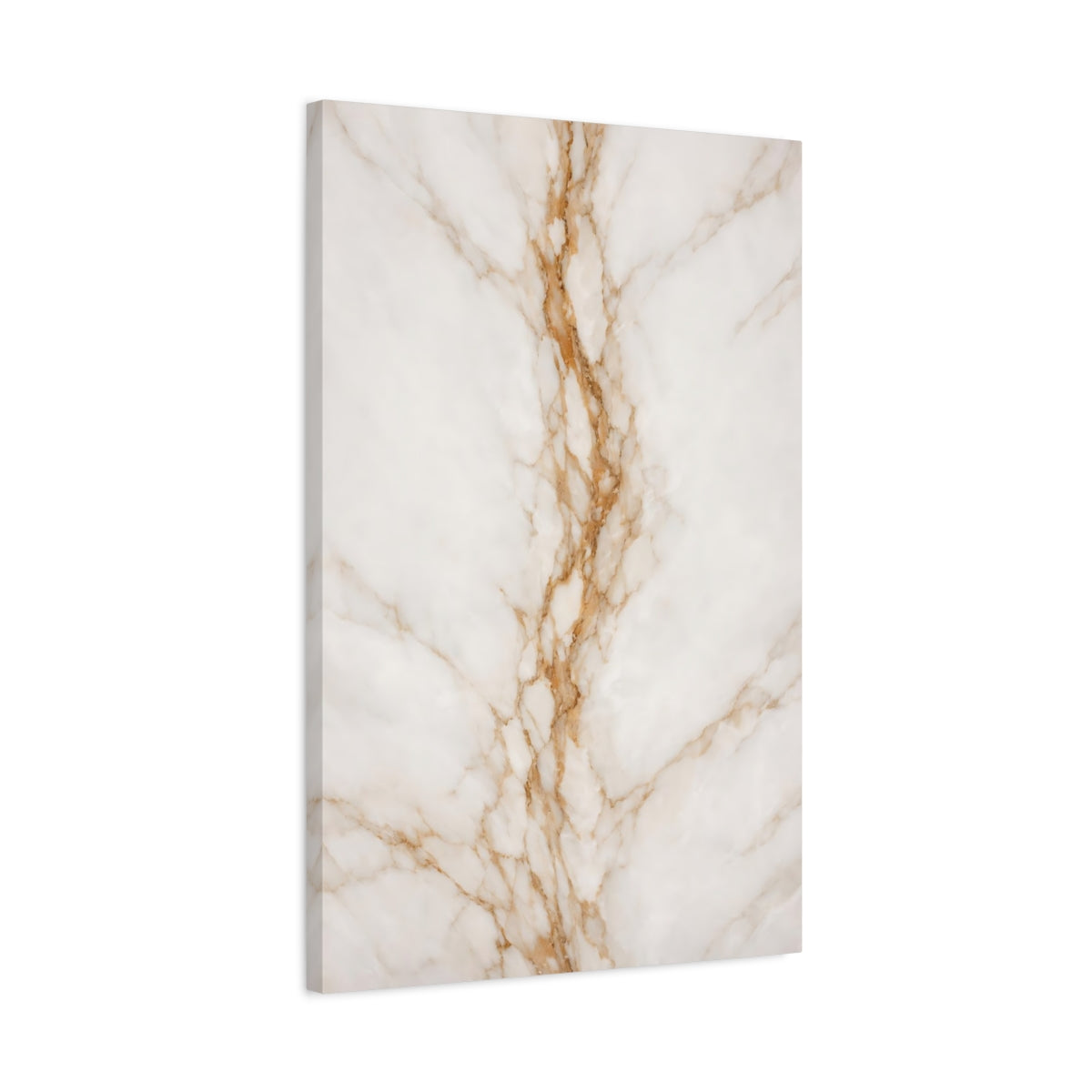 Side Mockup 2. Abstract Marble Texture White And Gold Marble shown as stretched canvas wall art