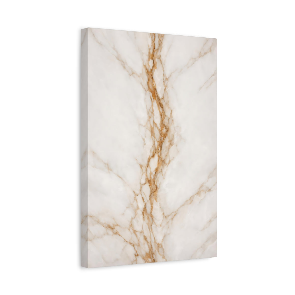 Side Mockup 4. Abstract Marble Texture White And Gold Marble shown as stretched canvas wall art