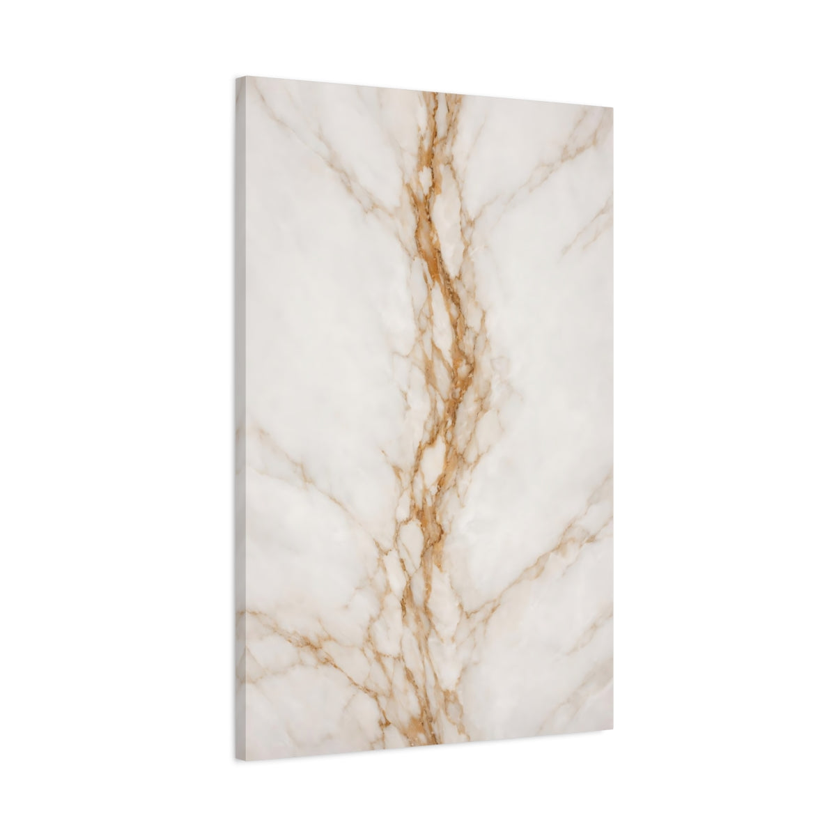 Side Mockup 1. Abstract Marble Texture White And Gold Marble shown as stretched canvas wall art