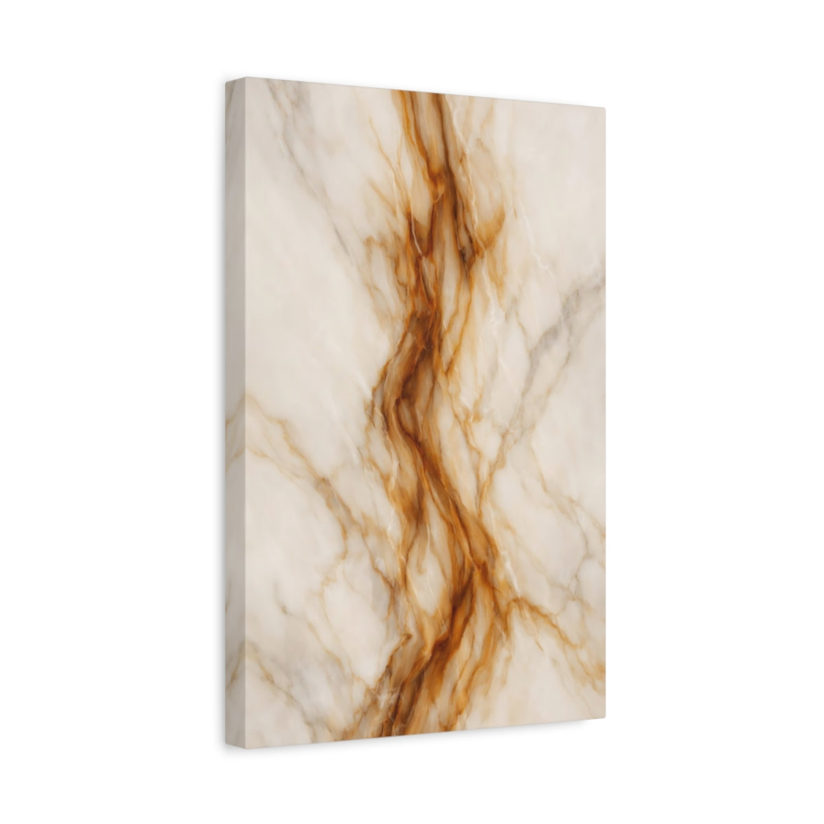 Side Mockup 4. Abstract Marble Texture White Gold Marble shown as stretched canvas wall art
