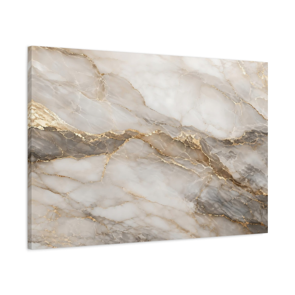 Main Mockup. Abstract Marble Texture White Gold Marble shown as stretched canvas wall art