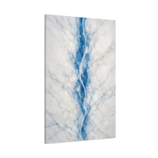 Main Mockup. Abstract Marble Vein Blue Marble shown as stretched canvas wall art