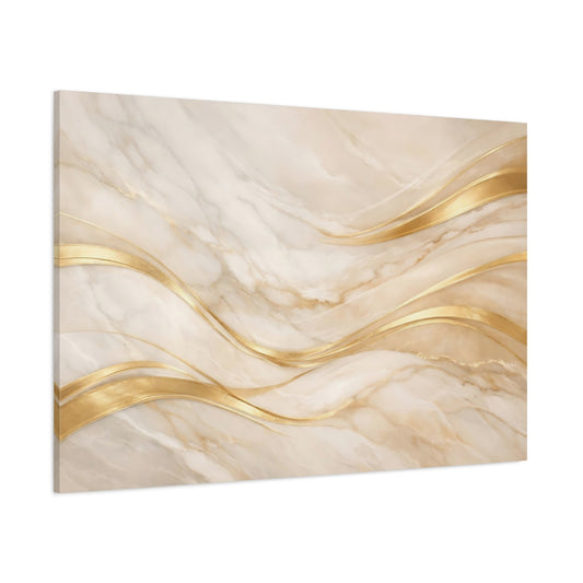 Main Mockup. Abstract Marble Waves Gold And Marble shown as stretched canvas wall art