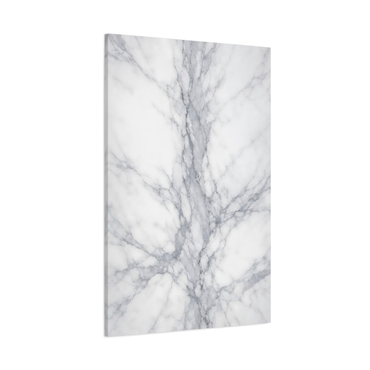 Main Mockup. Abstract Marble White And Grey Marble shown as stretched canvas wall art
