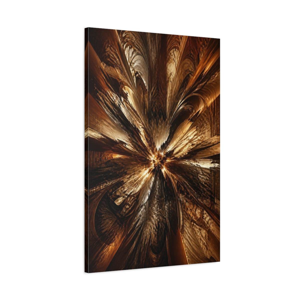 Main Mockup. Abstract Metallic Burst shown as canvas print