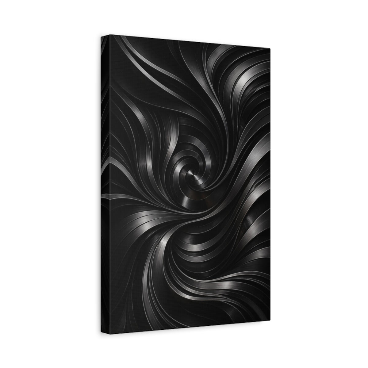 Side Mockup 4. Abstract Metallic Swirl shown as canvas print