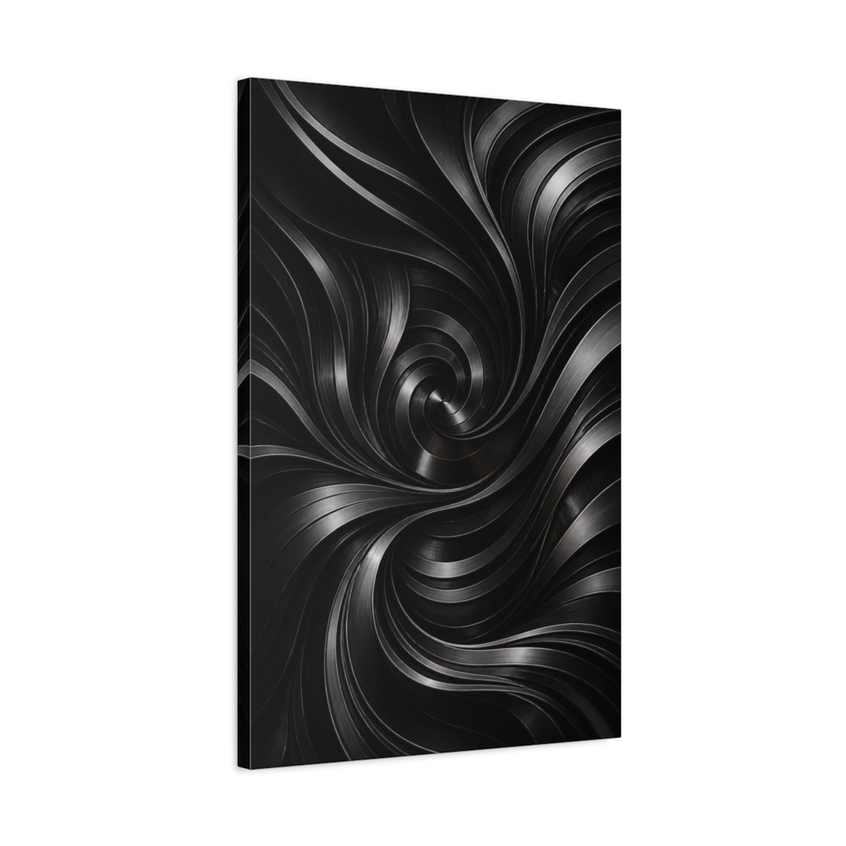 Side Mockup 2. Abstract Metallic Swirl shown as canvas print