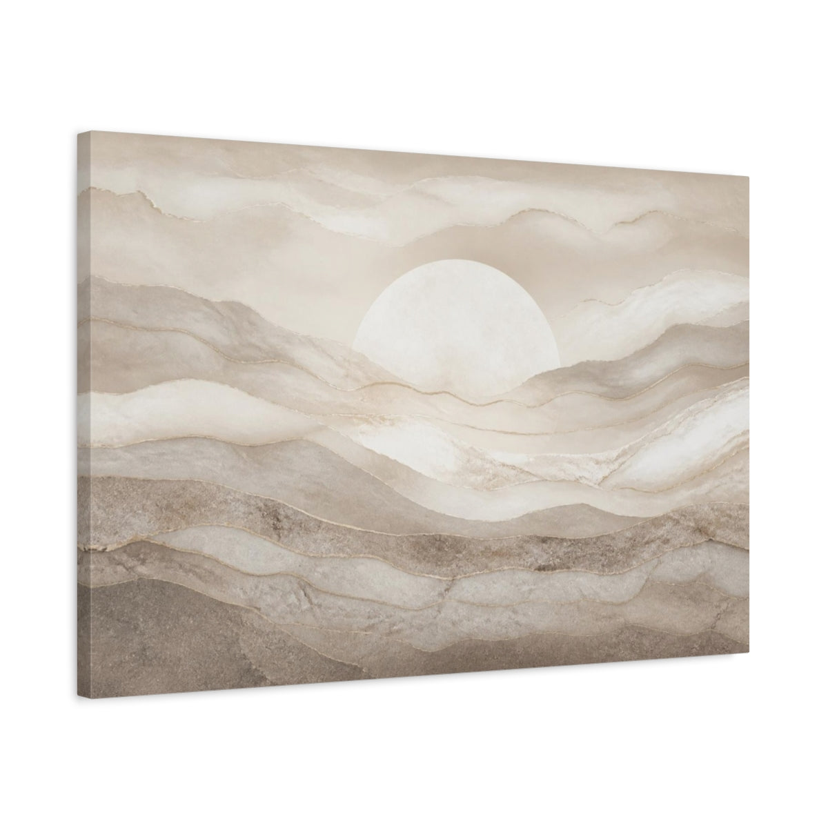Side Mockup 2. Abstract Mineral Layers shown as canvas print
