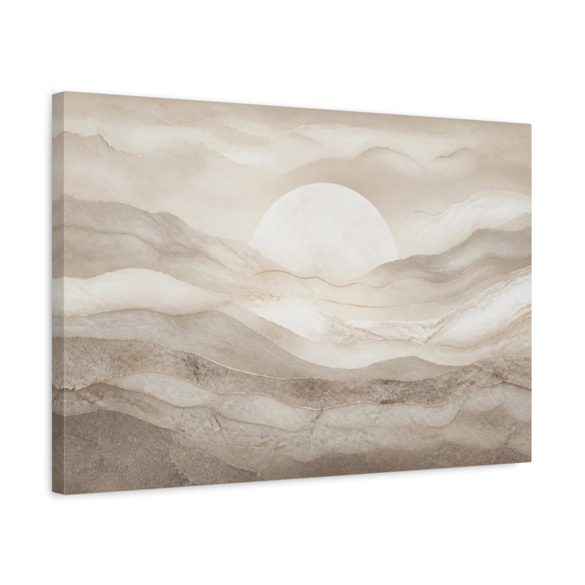 Side Mockup 3. Abstract Mineral Layers shown as canvas print