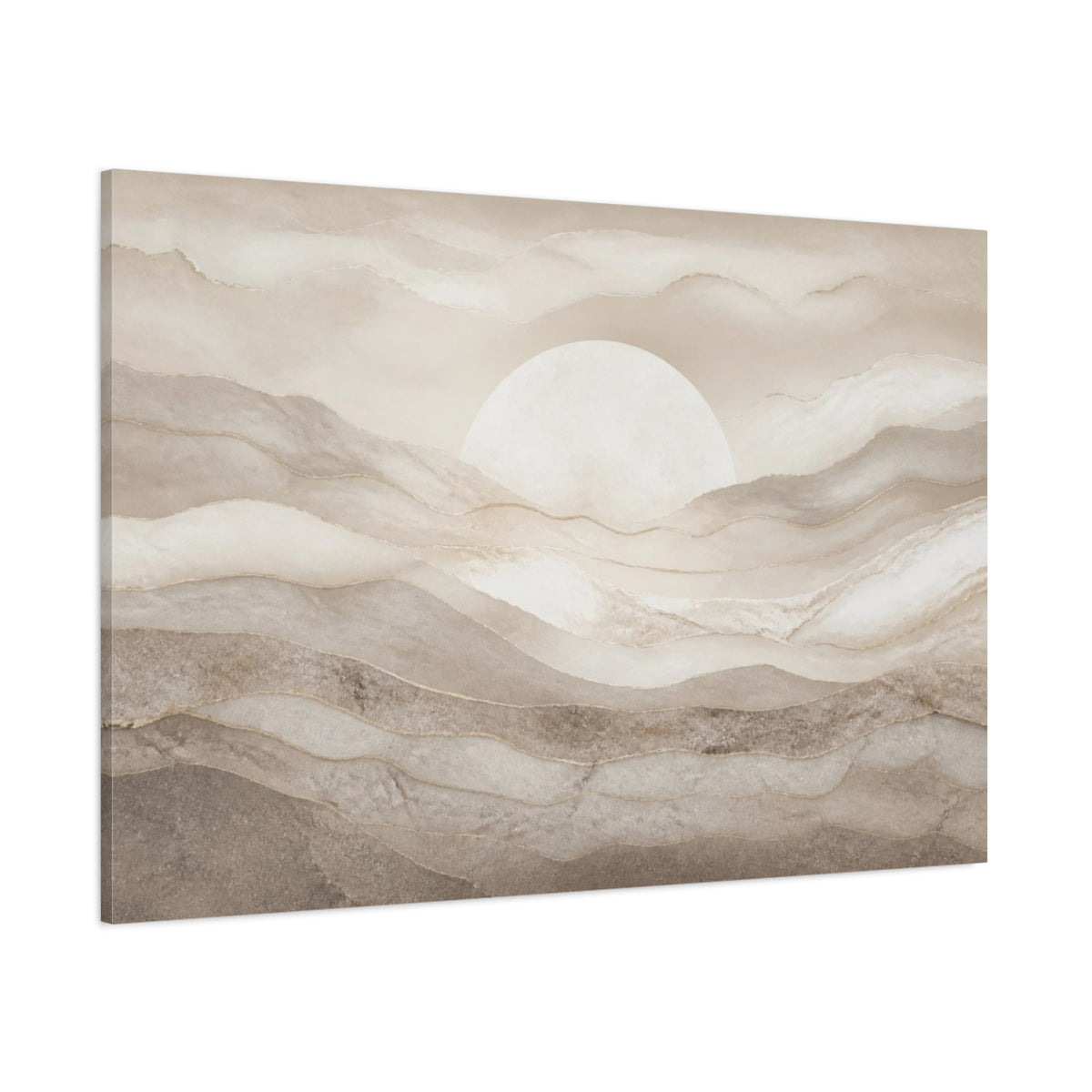 Side Mockup 1. Abstract Mineral Layers shown as canvas print