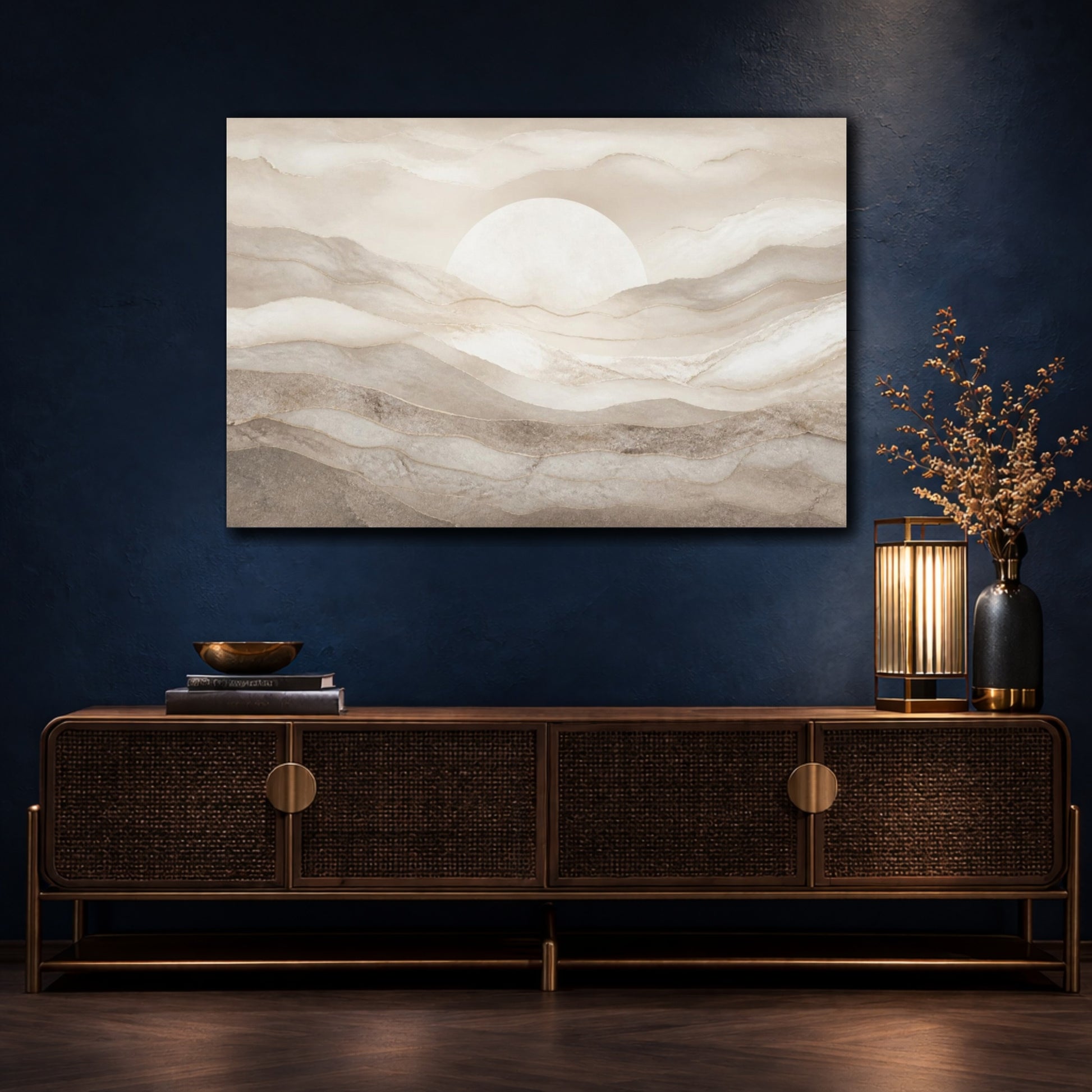 Mockup 4. Abstract Mineral Layers shown as canvas print