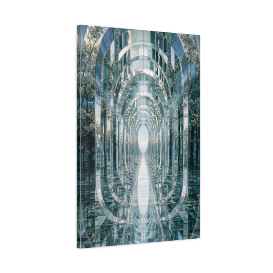 Main Mockup. Abstract Mirrored Archway Reflective Archway shown as stretched canvas wall art
