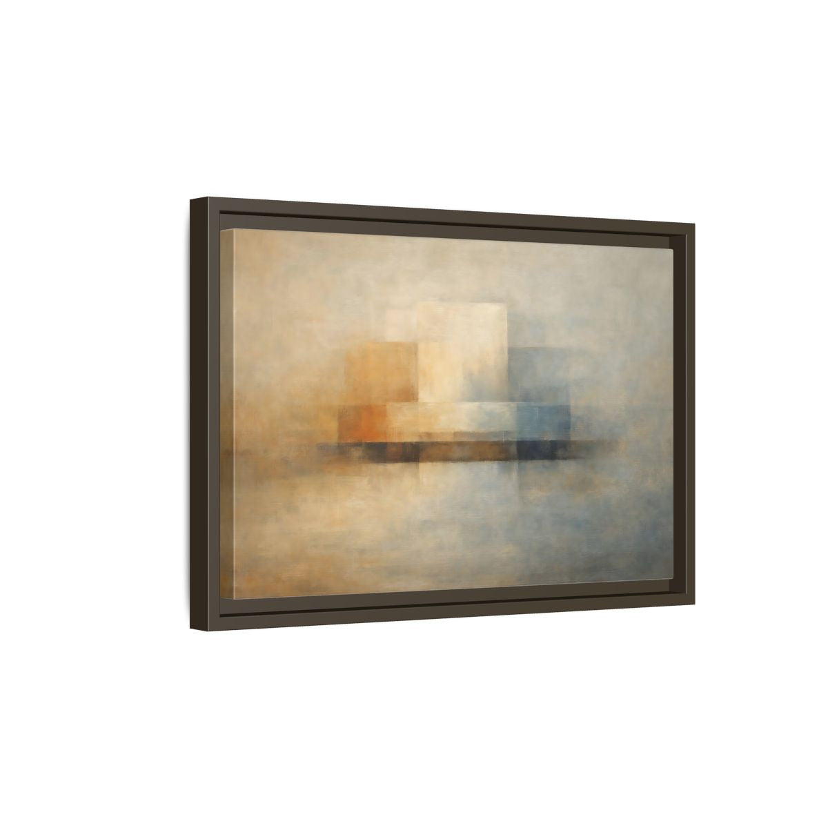 Side Mockup 5. Abstract Abstract Forms Neutral Abstract shown as stretched canvas wall art