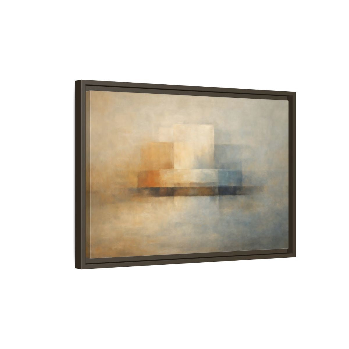 Side Mockup 2. Abstract Abstract Forms Neutral Abstract shown as stretched canvas wall art