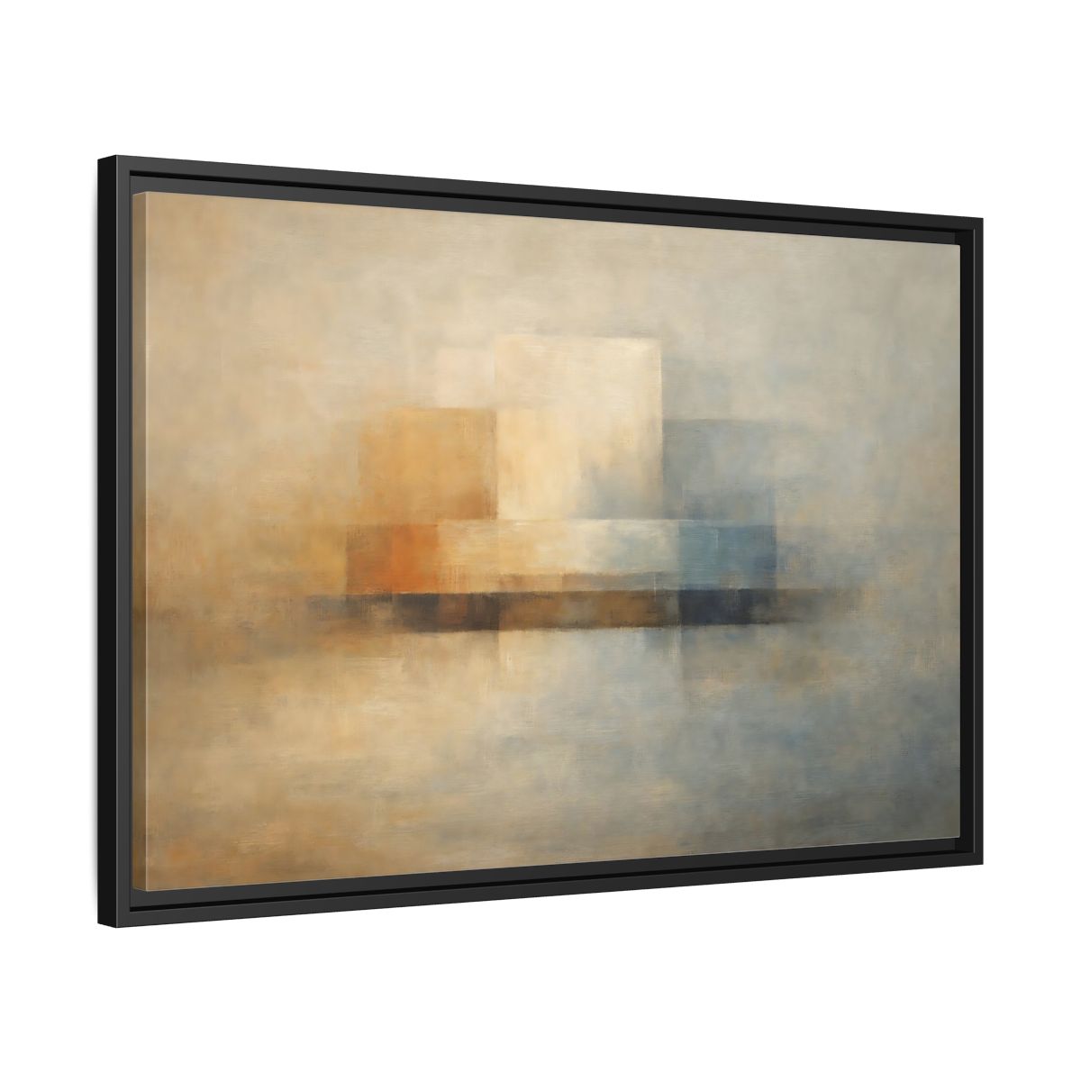 Side Mockup 14. Abstract Abstract Forms Neutral Abstract shown as stretched canvas wall art