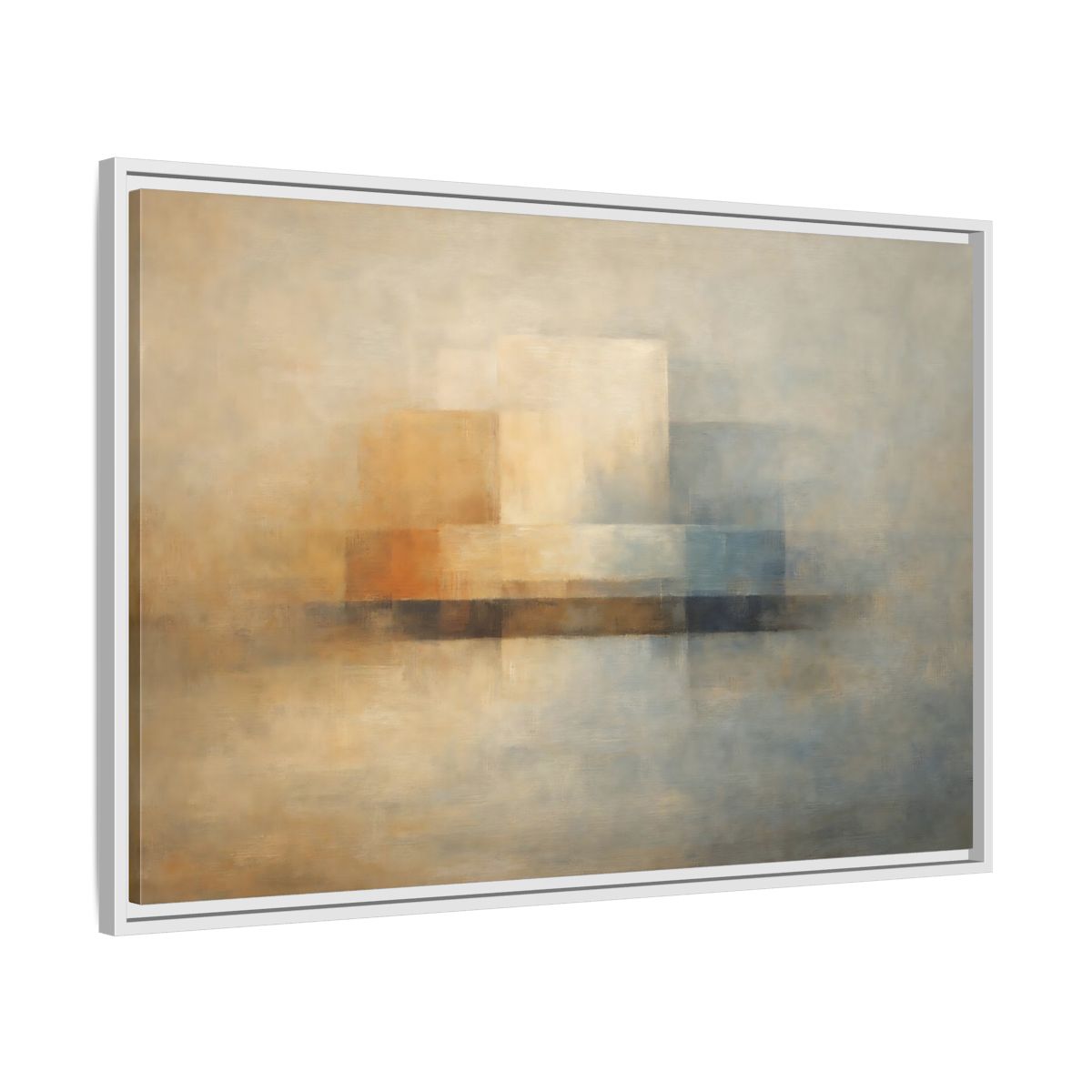 Side Mockup 8. Abstract Abstract Forms Neutral Abstract shown as stretched canvas wall art