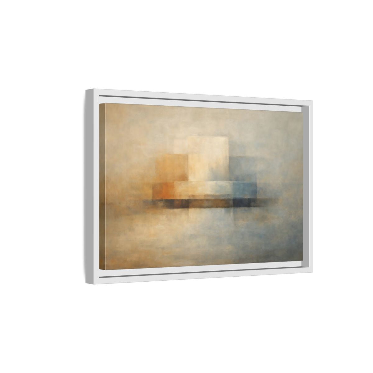 Side Mockup 4. Abstract Abstract Forms Neutral Abstract shown as stretched canvas wall art
