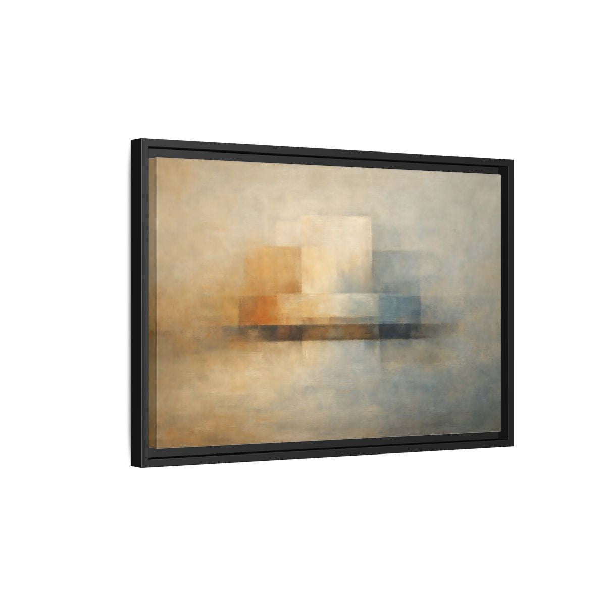 Side Mockup 3. Abstract Abstract Forms Neutral Abstract shown as stretched canvas wall art